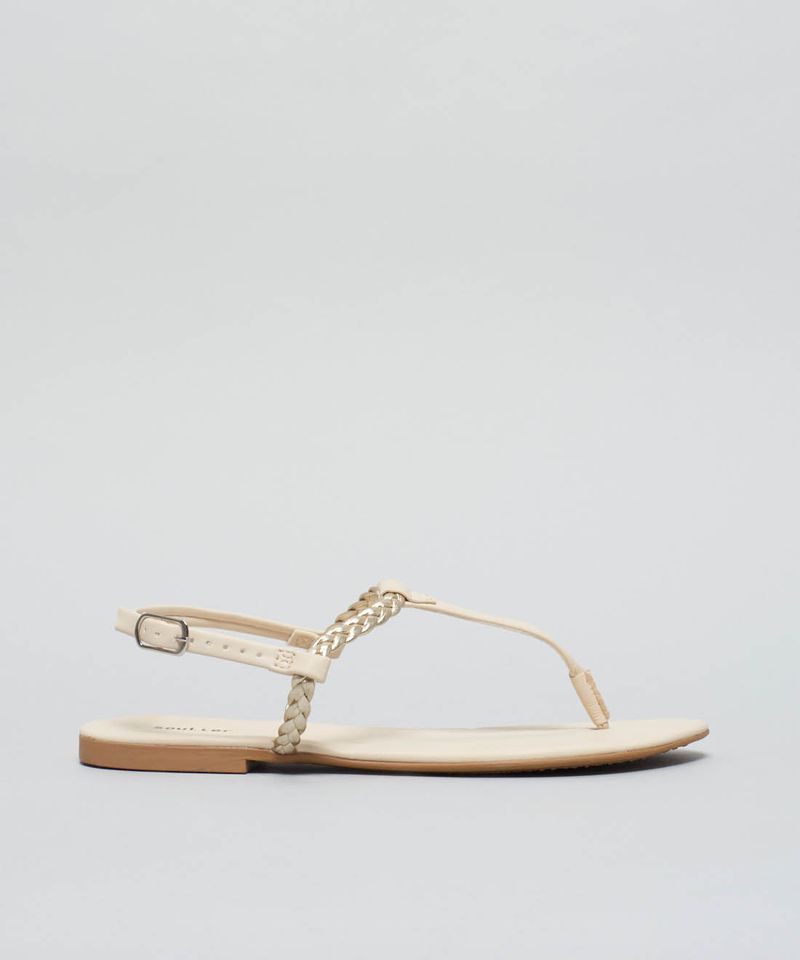 Rasteira Asa Delta Trancinha - Offwhite 40 - offwhite