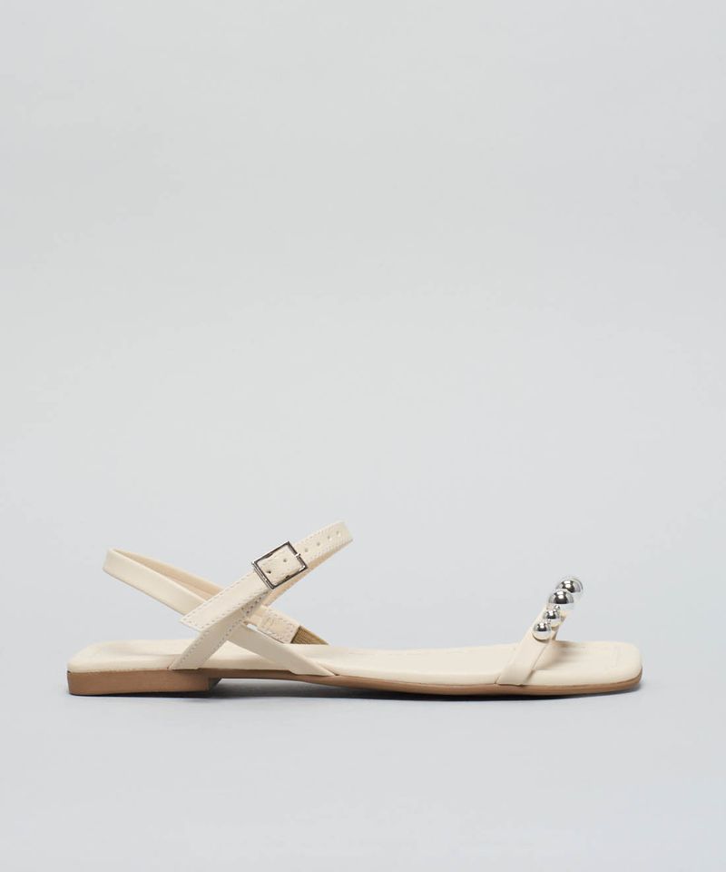 Rasteira Bolinha Metal - Offwhite 35 - offwhite