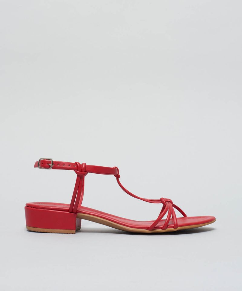 Rasteira Saltinho Helena - Vermelho 34 - vermelho