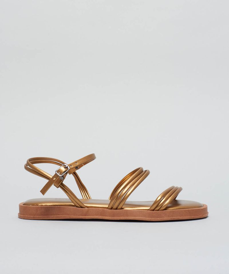 Rasteira Comfort Tiras - Bronze 36 - bronze