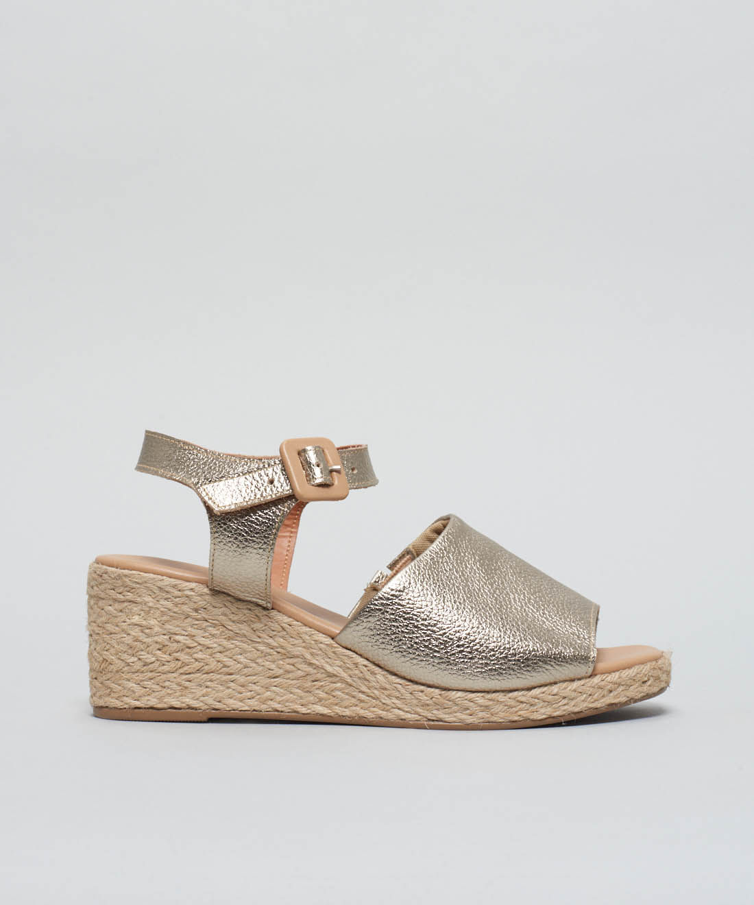 Plataforma Couro Luciana - Prata Velho