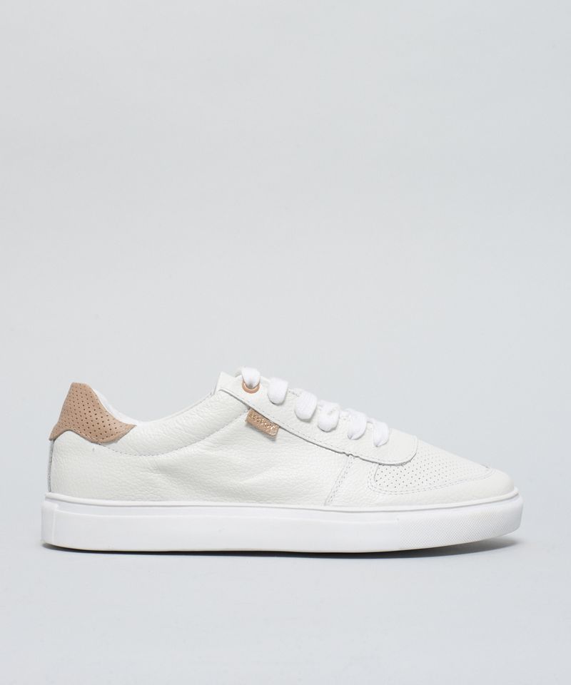 Tenis Couro Detalhe Color - Branco 40 - branco