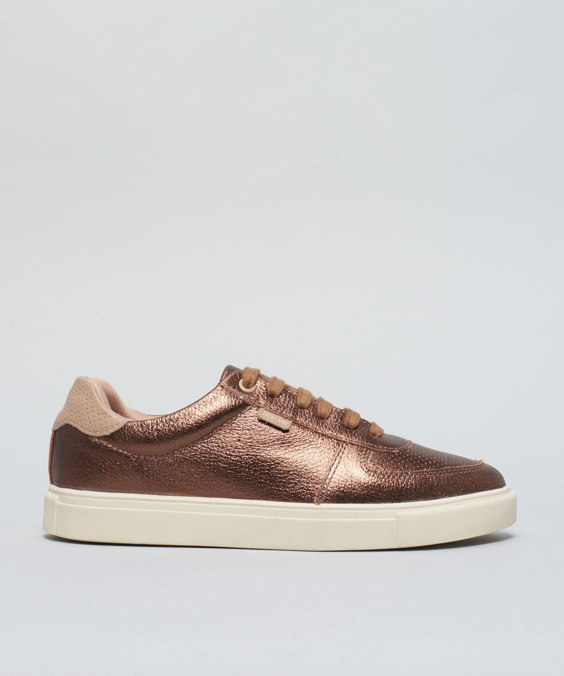 Tenis Couro Detalhe Color - Bronze - Imagem 16