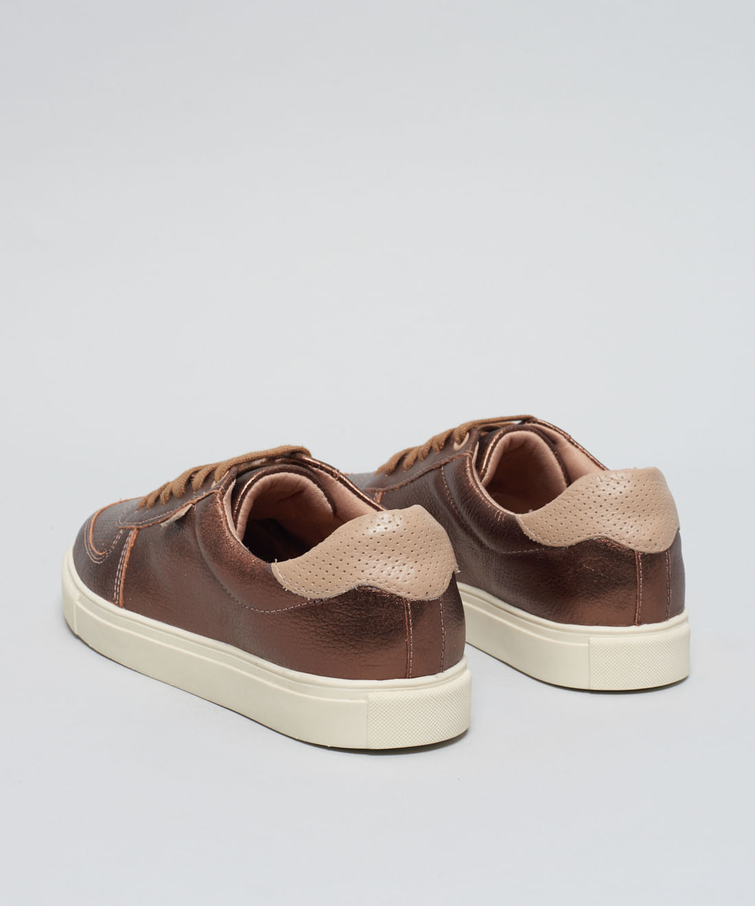 Tenis Couro Detalhe Color - Bronze - Imagem 38