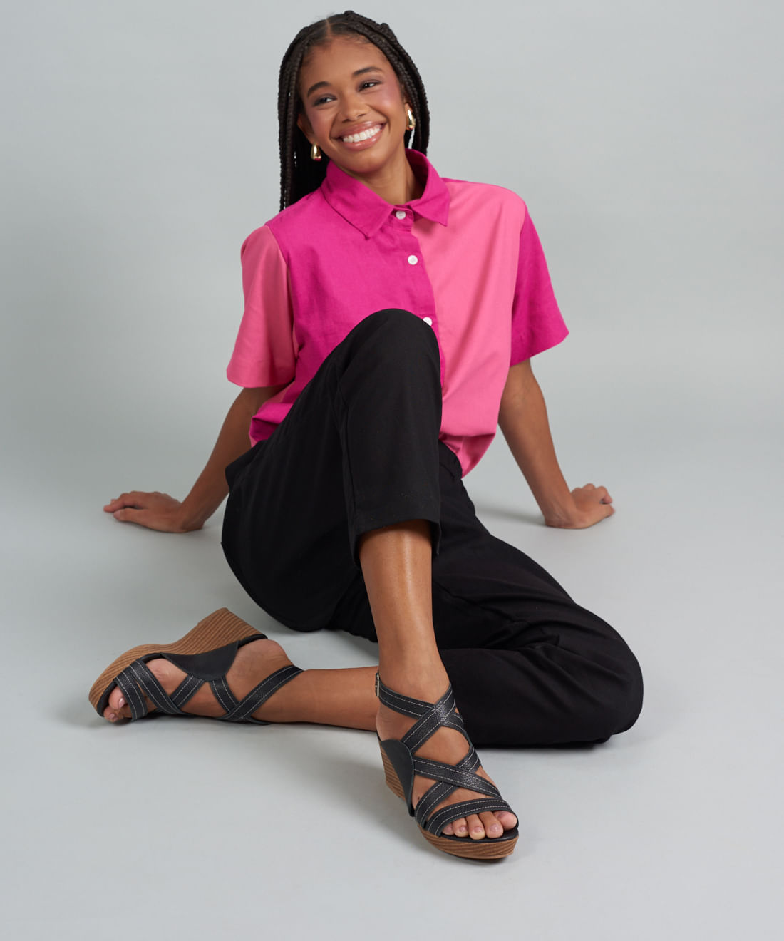 Plataforma Couro Entrelace - Preto - Imagem 10