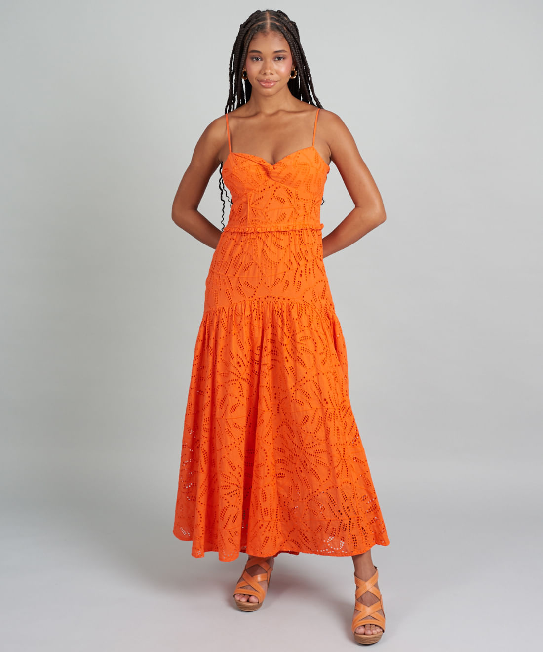 Plataforma Couro Entrelace - Cenoura - Imagem 29