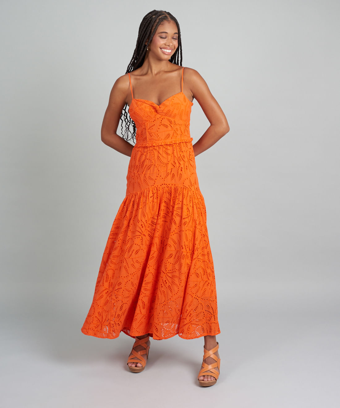 Plataforma Couro Entrelace - Cenoura - Imagem 42