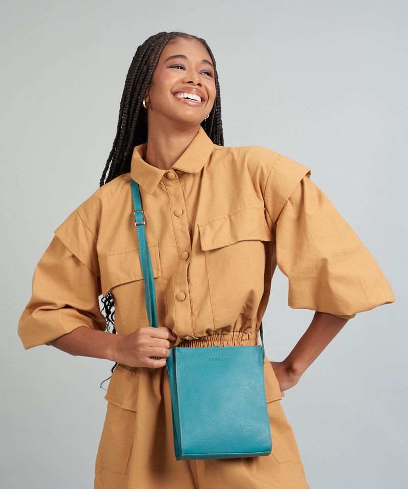 Bolsa p Couro Analu - Esmeralda u - esmeralda
