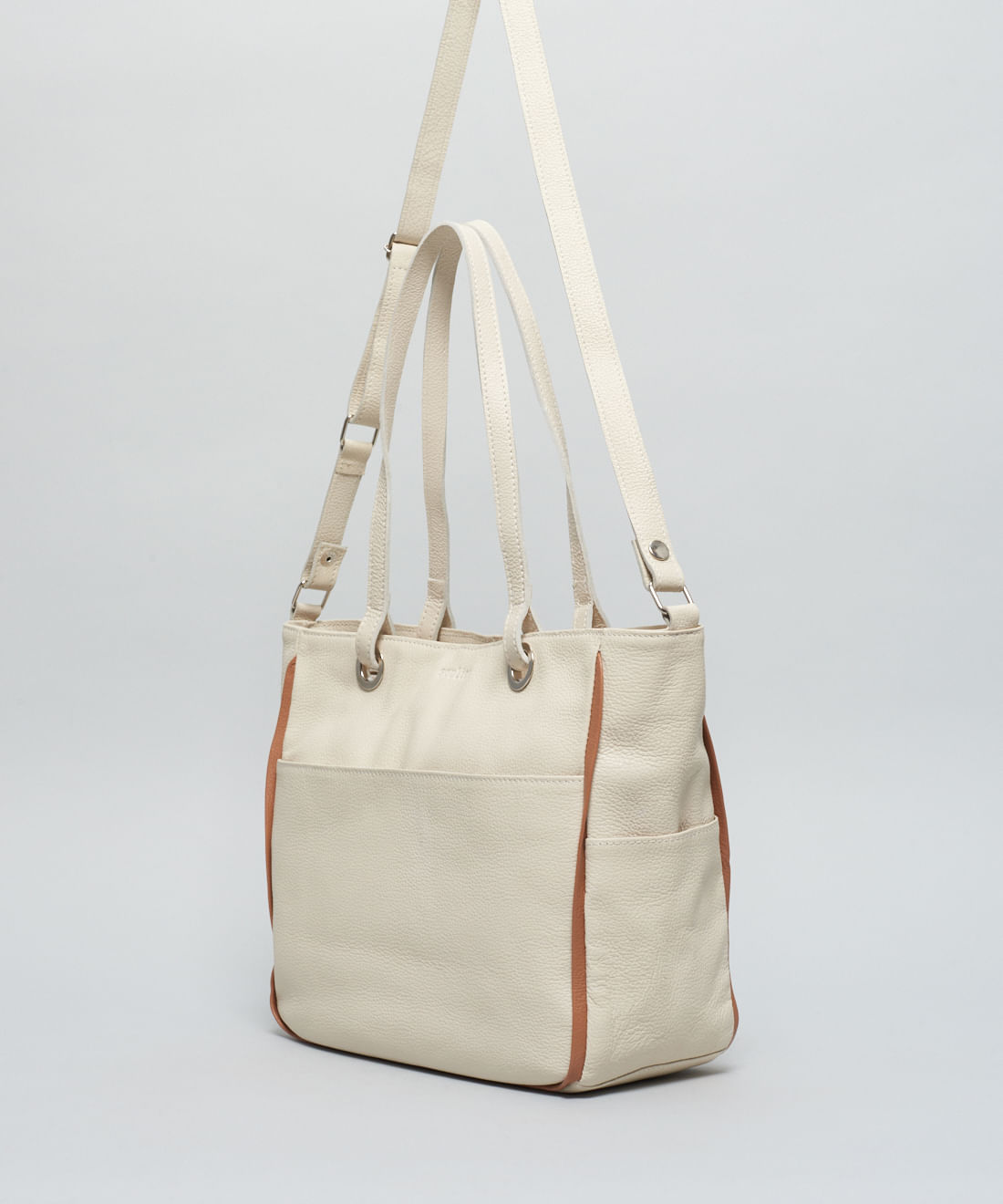 Bolsa g Couro Ilhoses - Offwhite - Imagem 3