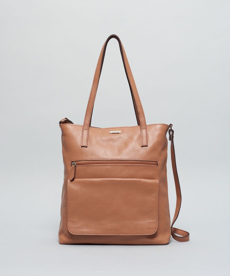 Bolsa g Couro Retangular - Caramelo u - caramelo