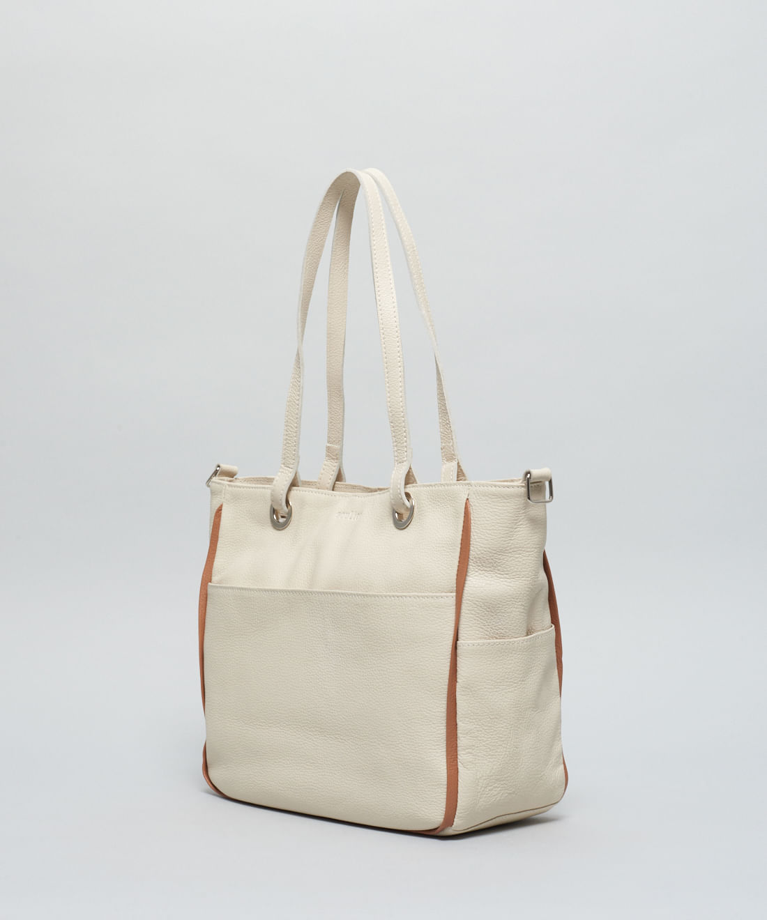Bolsa g Couro Ilhoses - Offwhite - Imagem 4