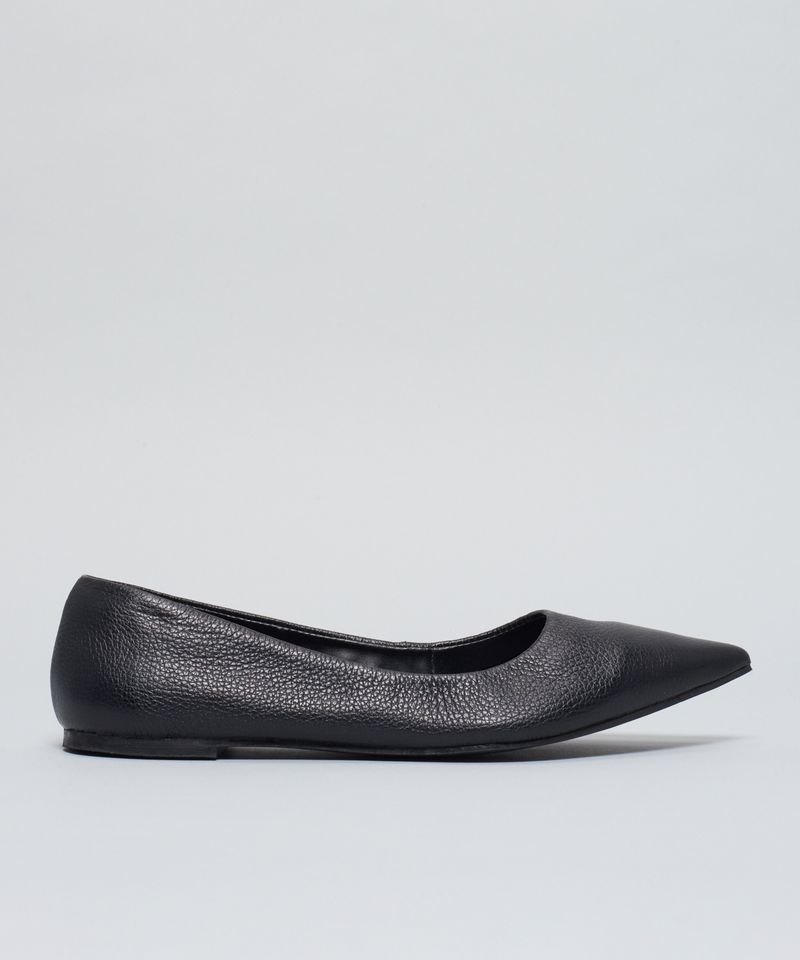 Sapatilha Couro Bico Fino - Preto 34 - preto
