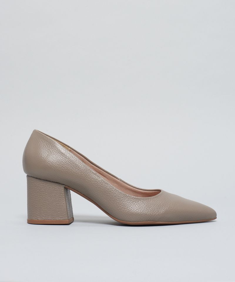 Scarpin Couro Helena - Cinza 36 - cinza