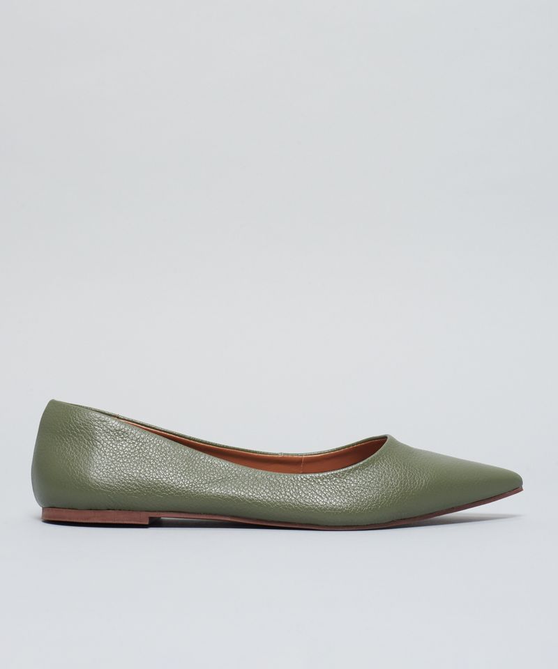 Sapatilha Couro Bico Fino - Verde Militar 37 - verde militar