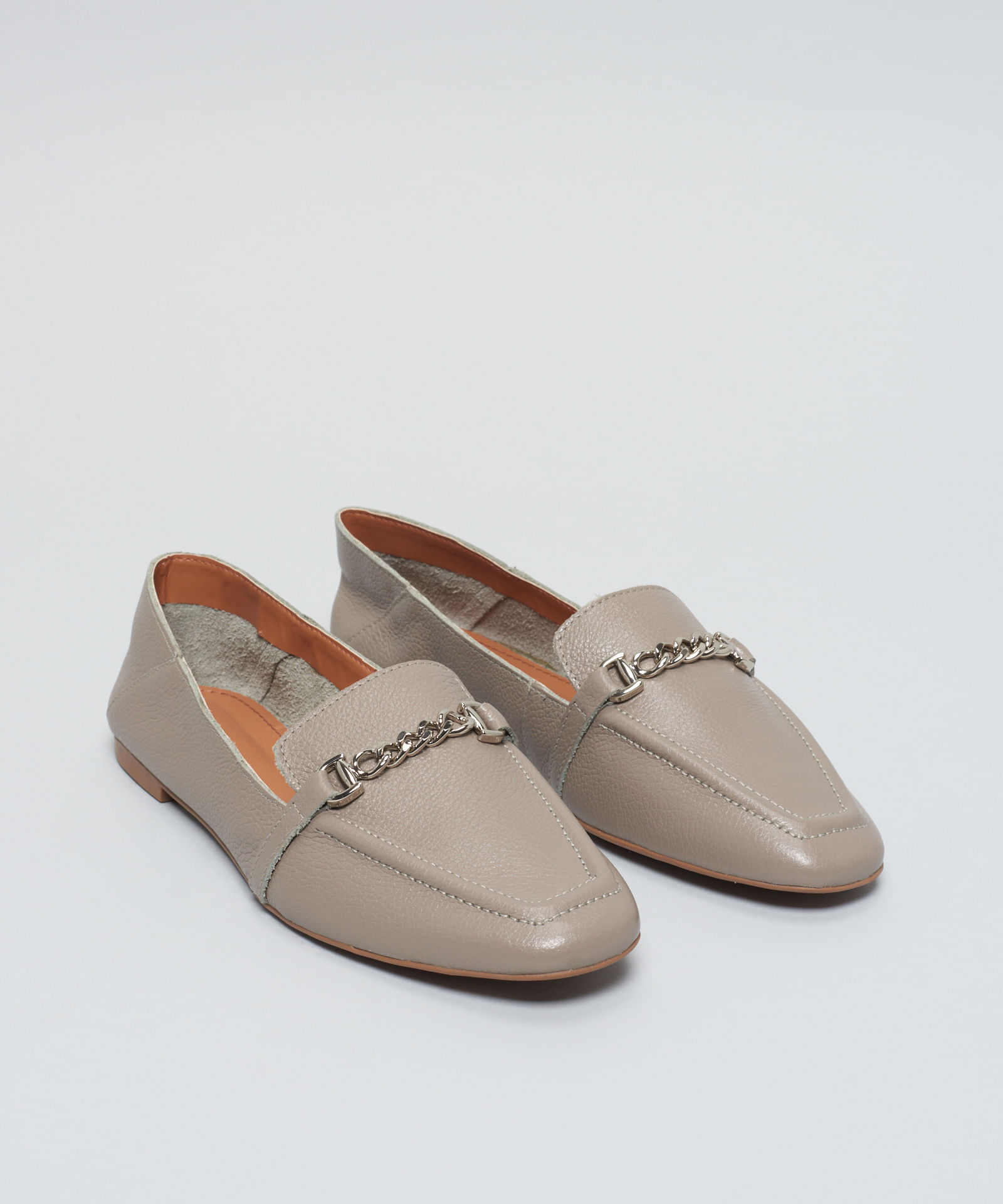 Mocassim Couro Elos Metal - Cinza - Imagem 7