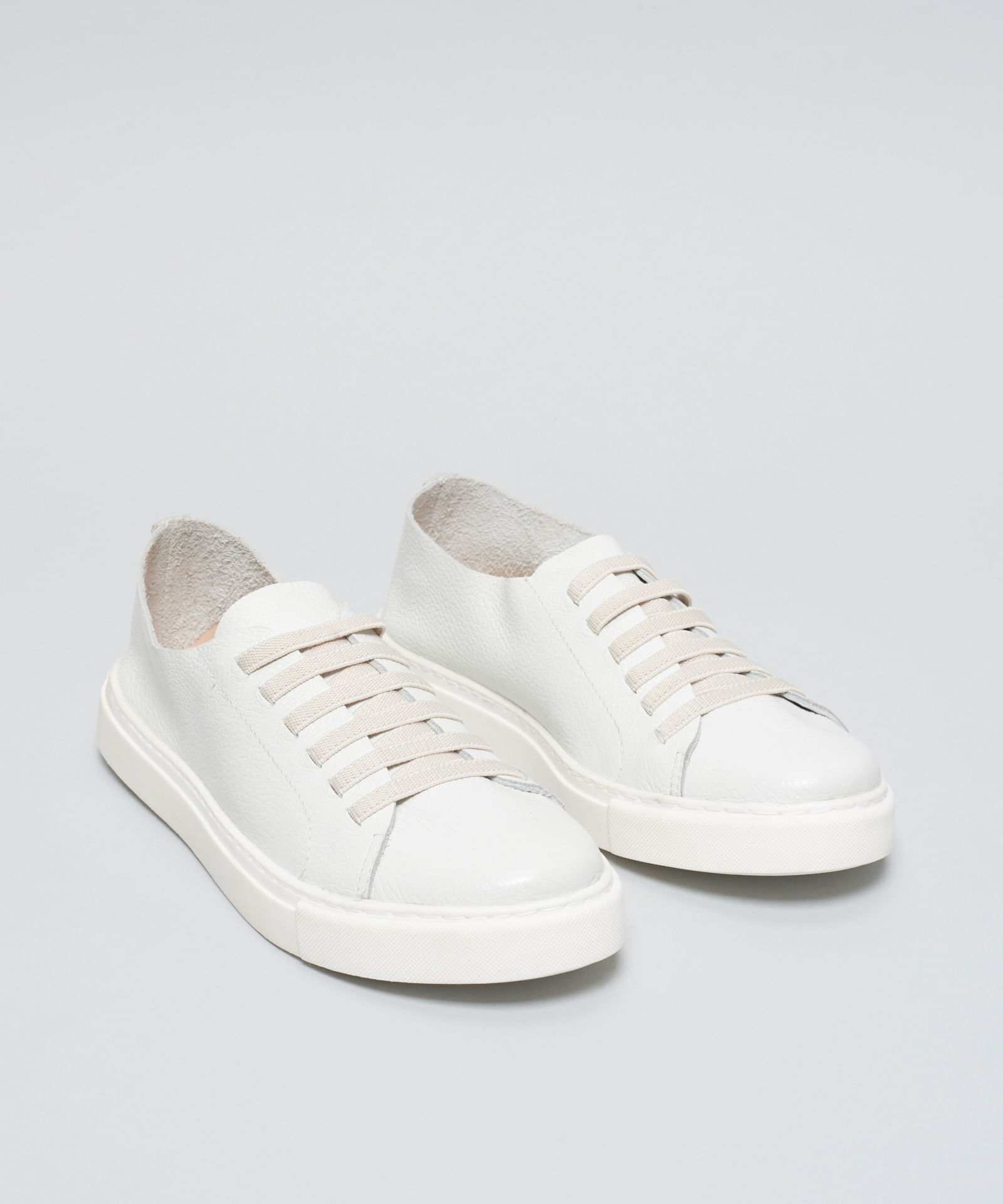 Tenis Couro Basico Elastico - Branco - Imagem 12