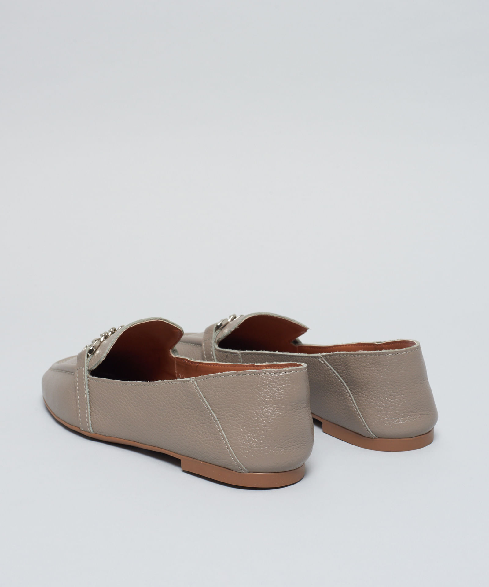 Mocassim Couro Elos Metal - Cinza - Imagem 8