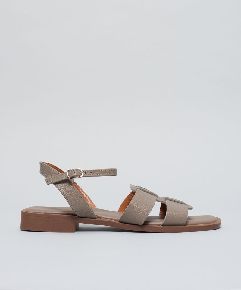Rasteira Couro Pescador Duo - Cinza 34 - cinza