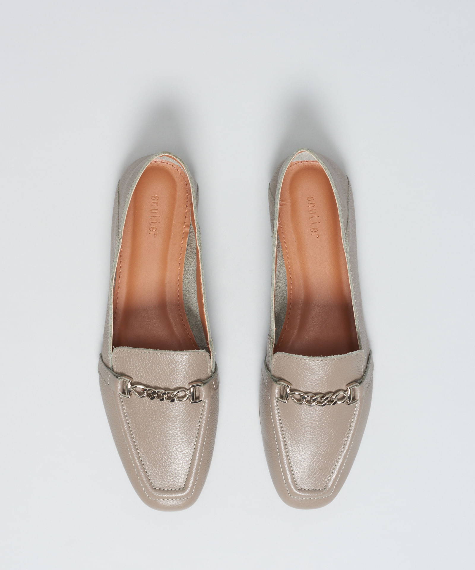 Mocassim Couro Elos Metal - Cinza - Imagem 19