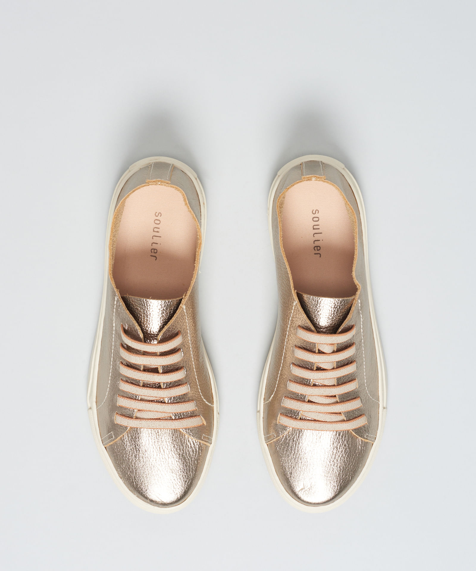 Tenis Couro Basico Elastico - Prata Velho - Imagem 34