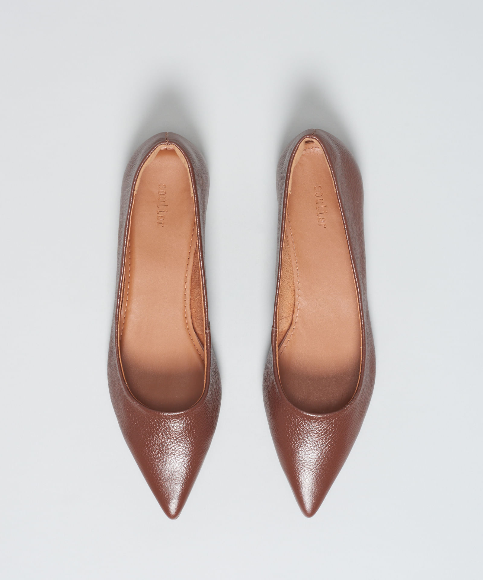 Sapatilha Couro Bico Fino - Chocolate - Imagem 9