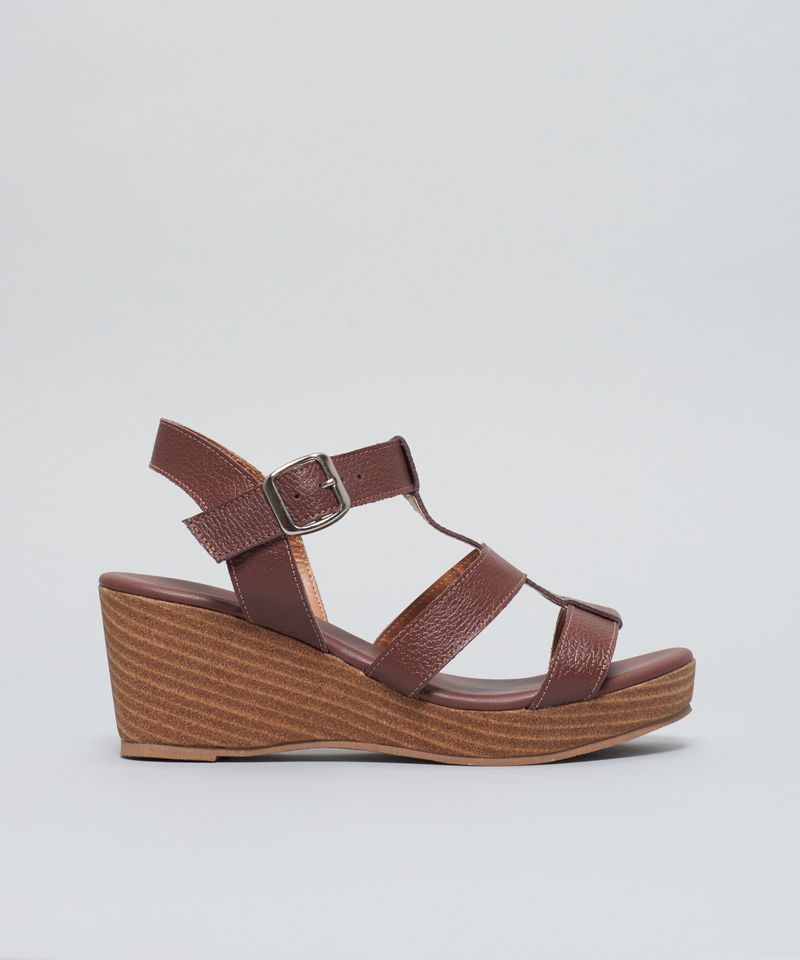 Anabela Couro Tiras - Chocolate 36 - chocolate