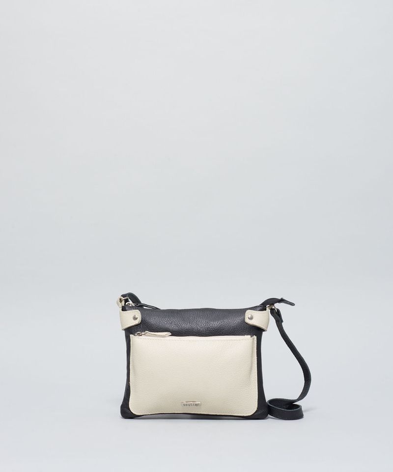 Bolsa p Couro Bruna - Preto u - preto