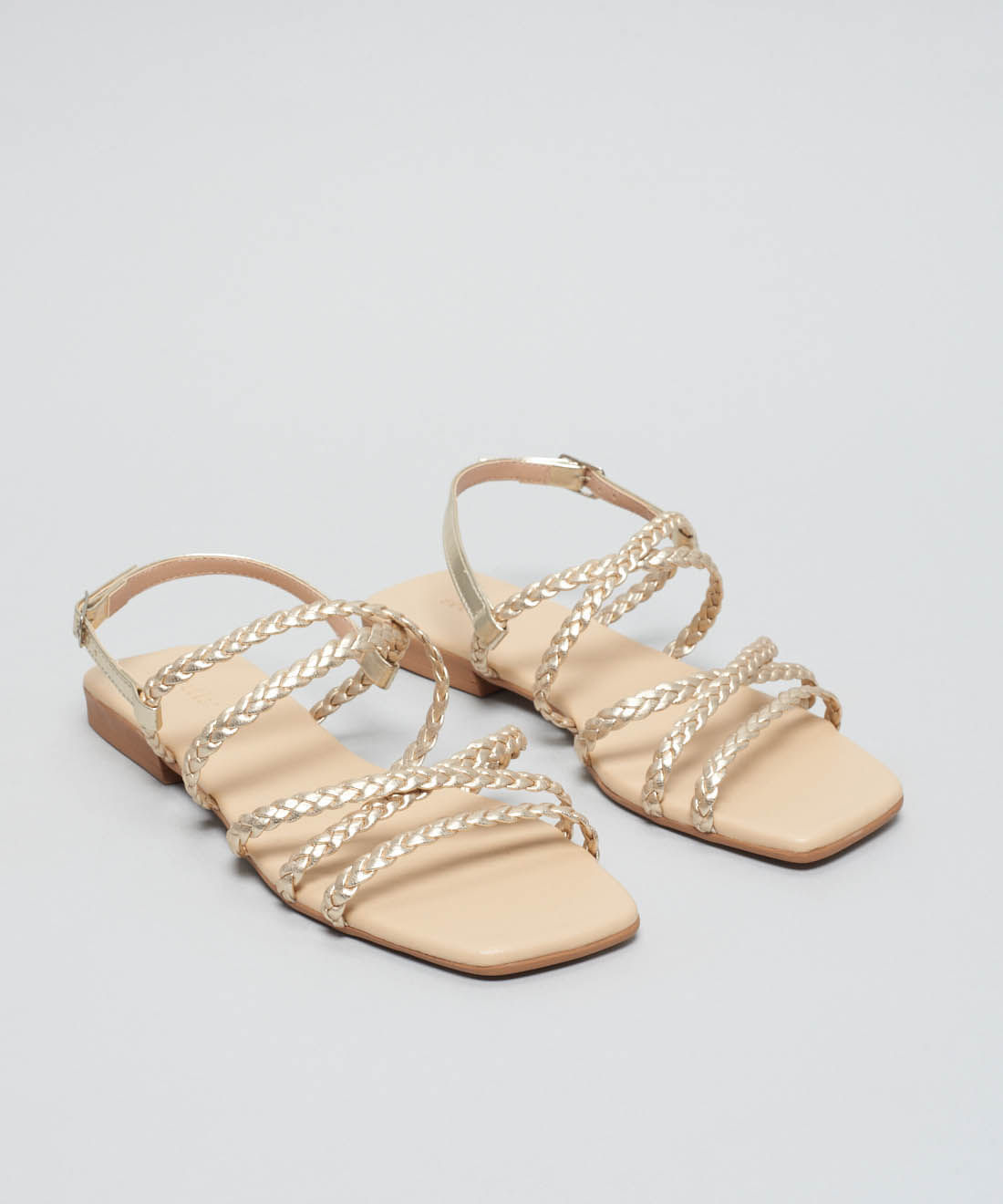 Rasteira Basica Trancinha - Ouro Light - Imagem 2