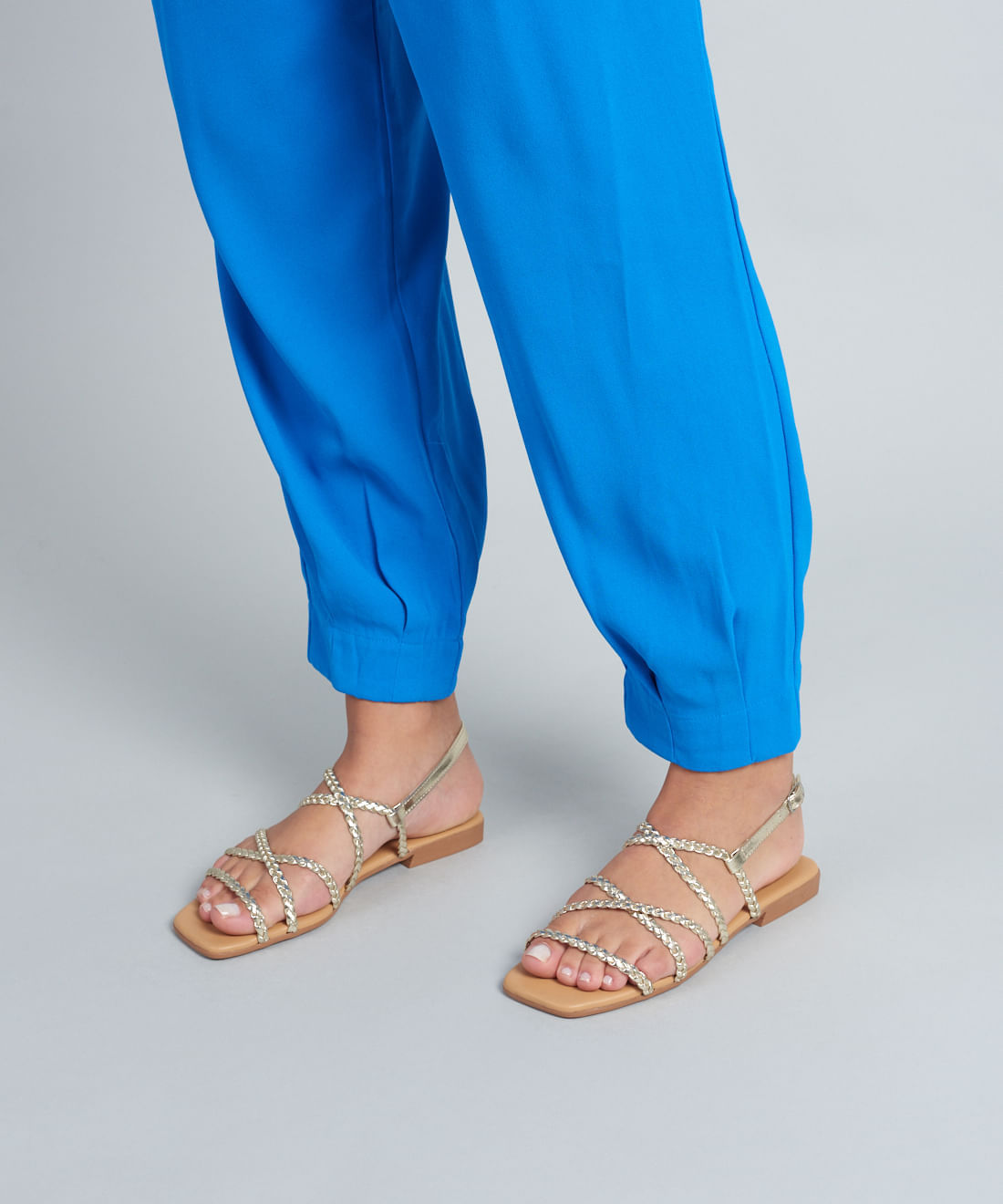 Rasteira Basica Trancinha - Ouro Light - Imagem 6