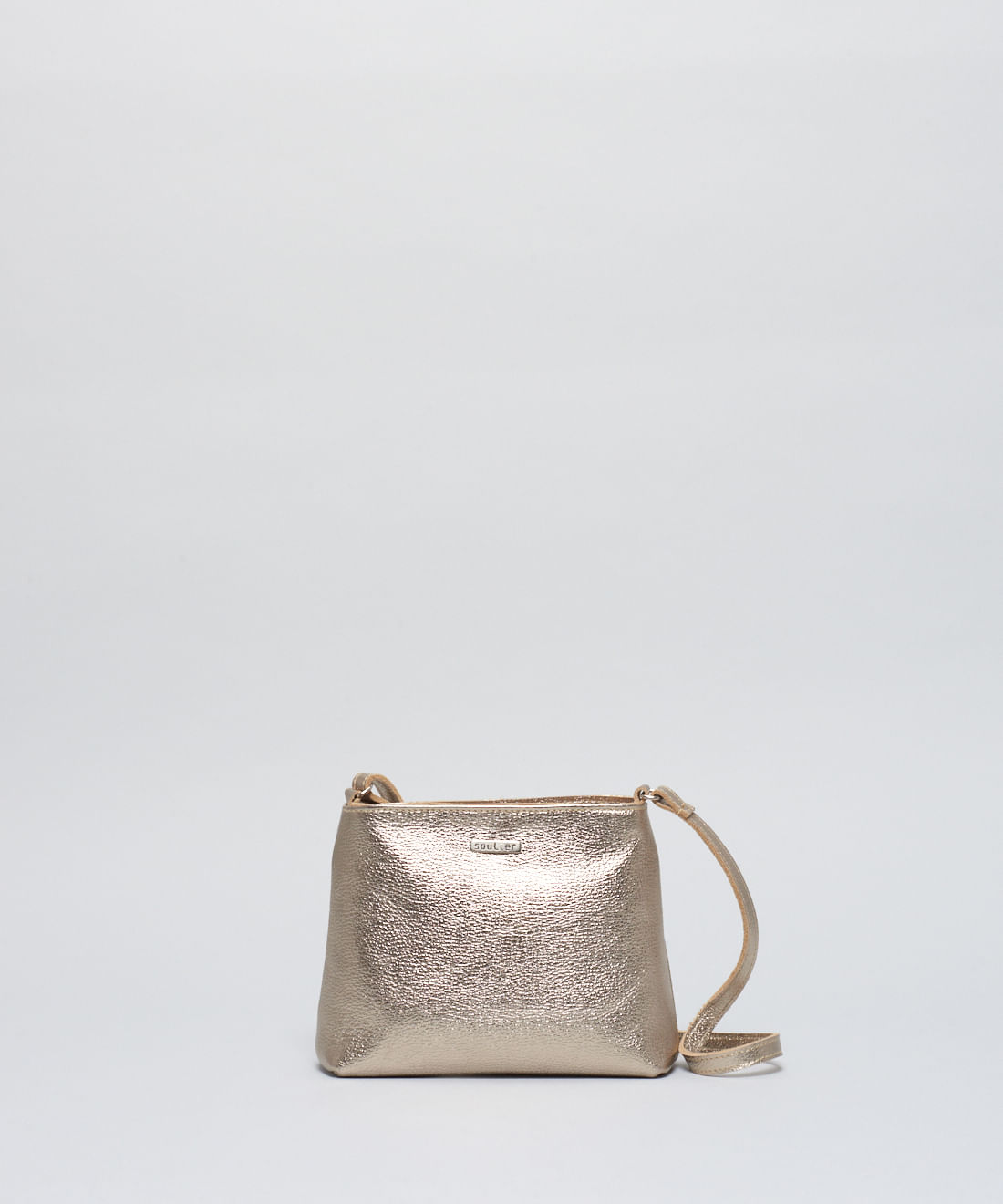 Bolsa p Couro Basiquinha - Prata Velho