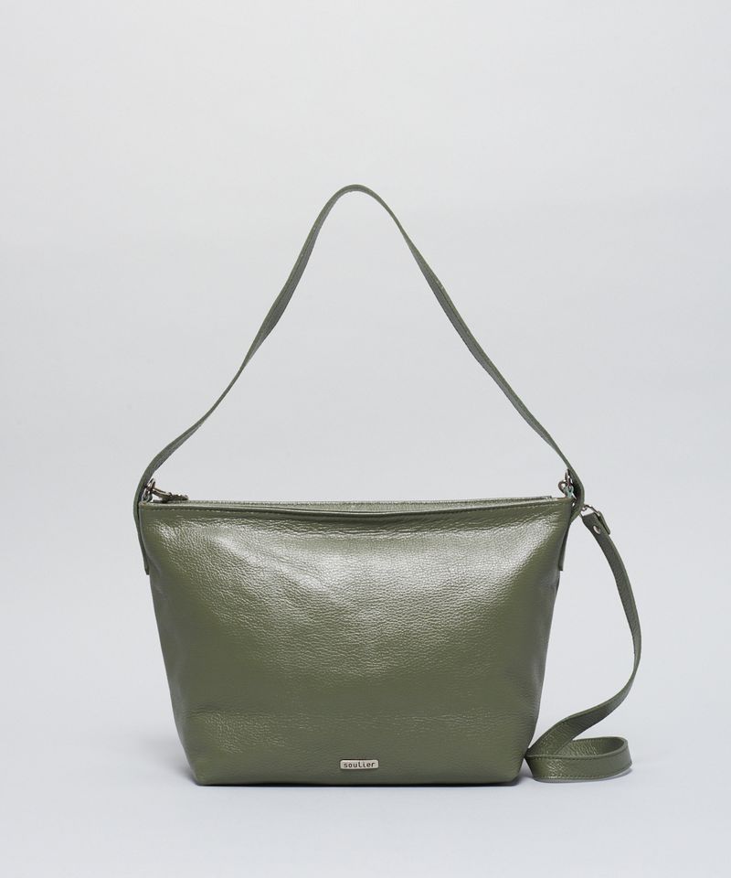 Bolsa m Couro Molinha - Verde Militar u - verde militar