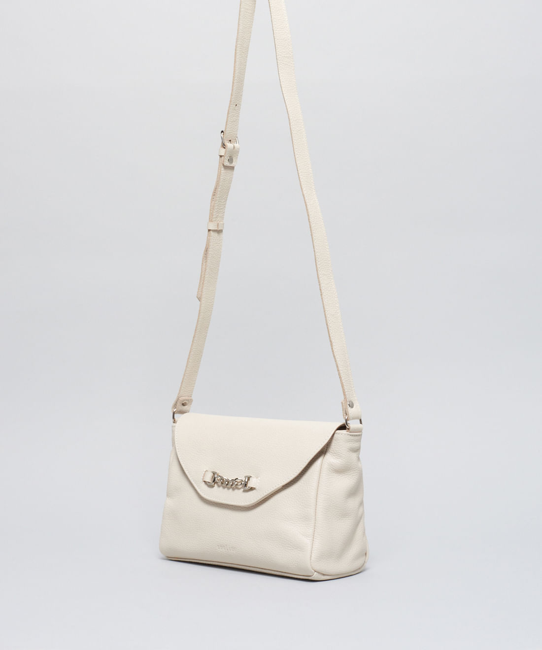 Bolsa p Couro Elos Metal - Offwhite - Imagem 2