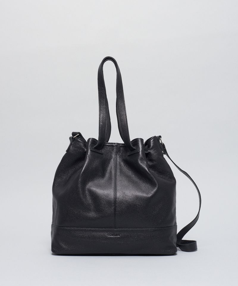 Bolsa g Couro Saco - Preto u - preto