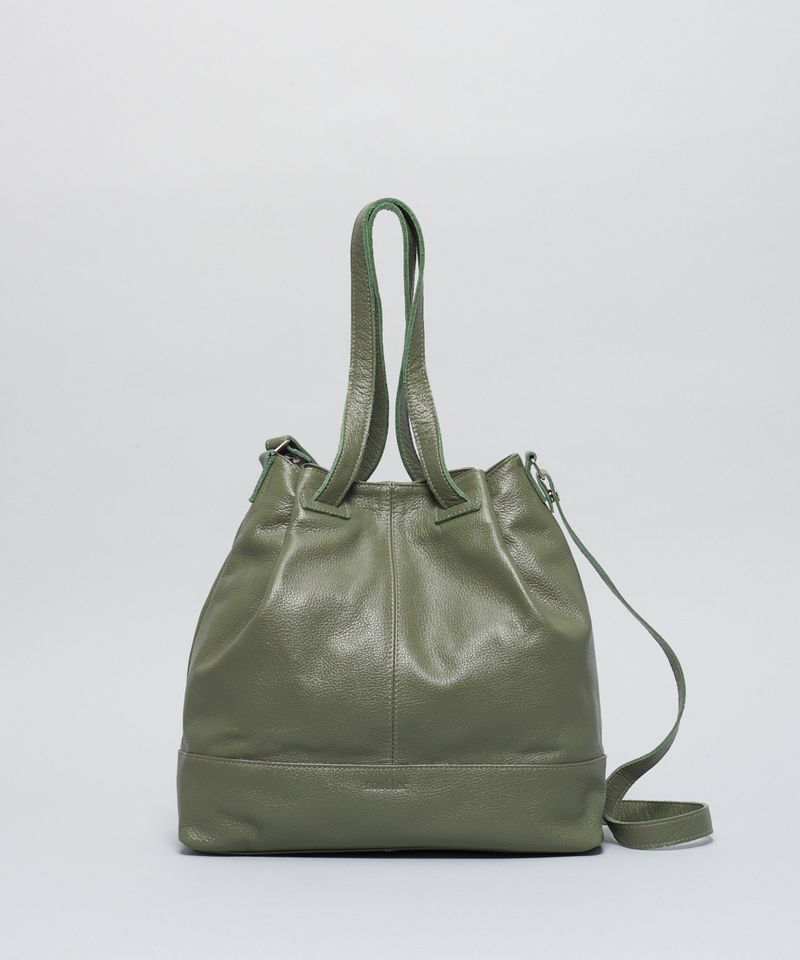 Bolsa g Couro Saco - Verde Militar u - verde militar