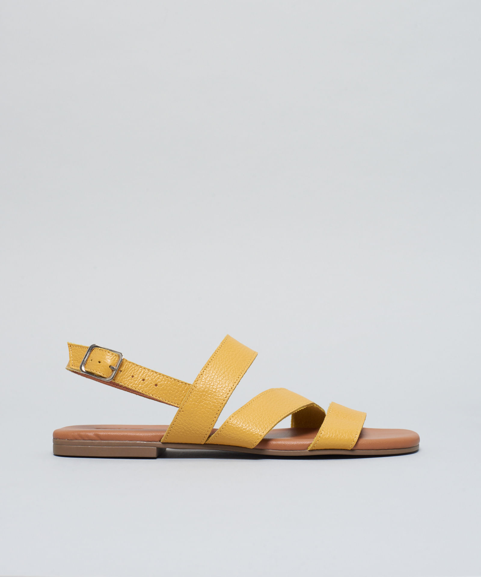 Rasteira Basica Couro Tiras - Mostarda - Imagem 31