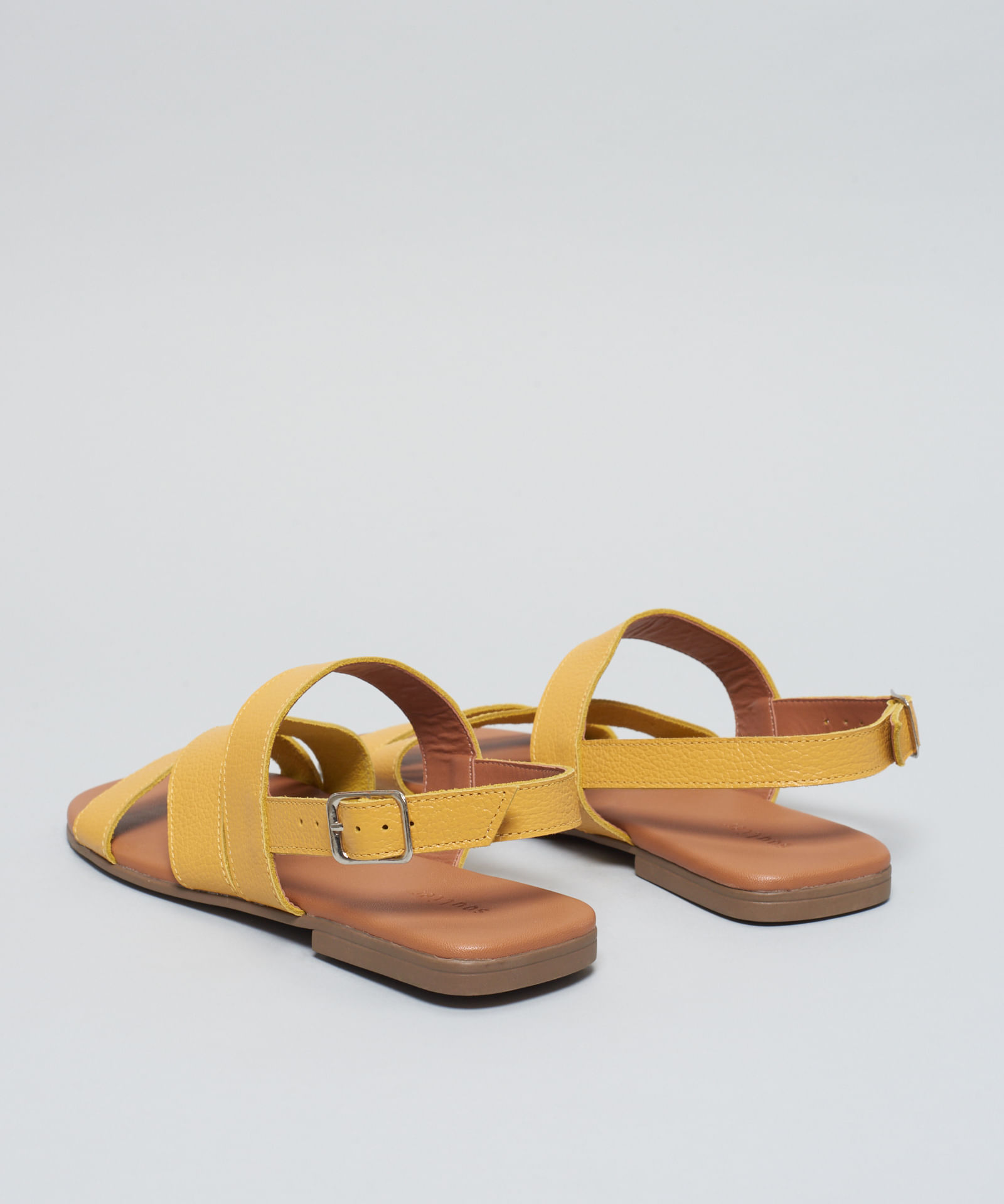 Rasteira Basica Couro Tiras - Mostarda - Imagem 33