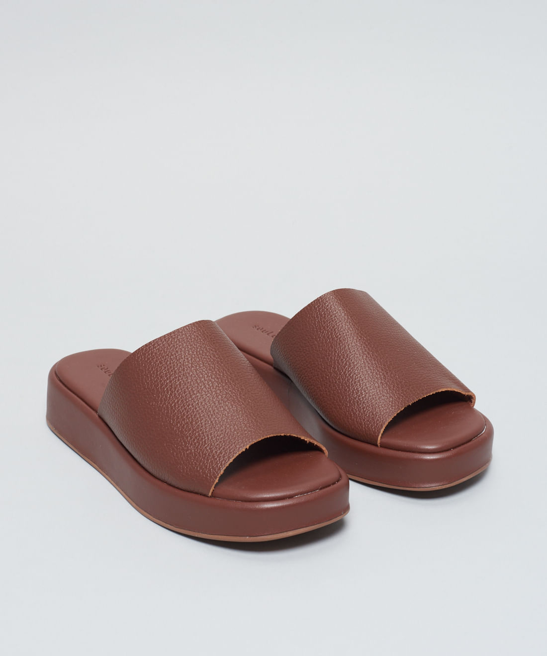 Flat Slide Couro - Chocolate - Imagem 14