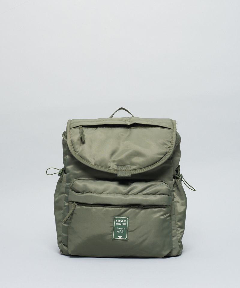 Mochila Nylon Compartimentos - Verde Militar u - verde militar