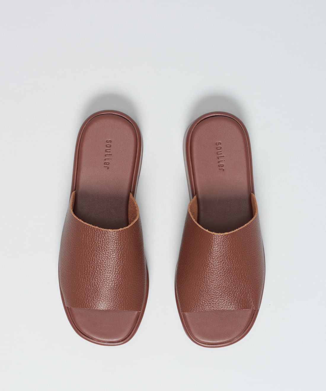 Flat Slide Couro - Chocolate - Imagem 16