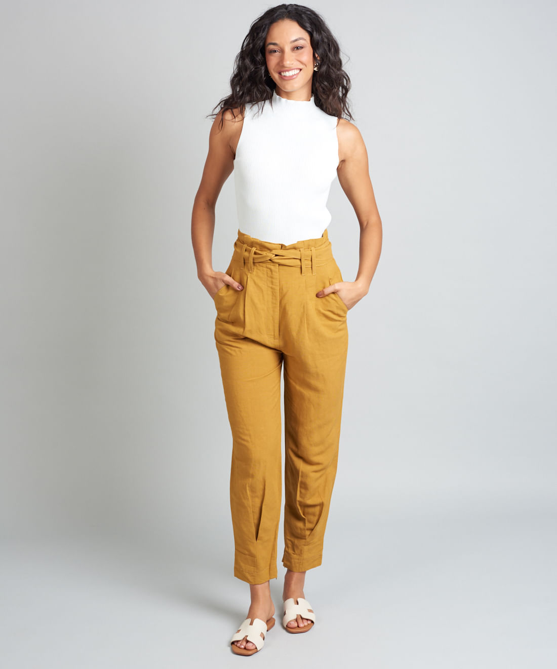 Rasteira Basica Couro Helo - Offwhite - Imagem 5