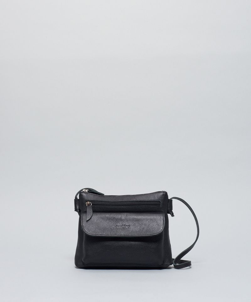 Bolsa p Couro Ziper - Preto u - preto