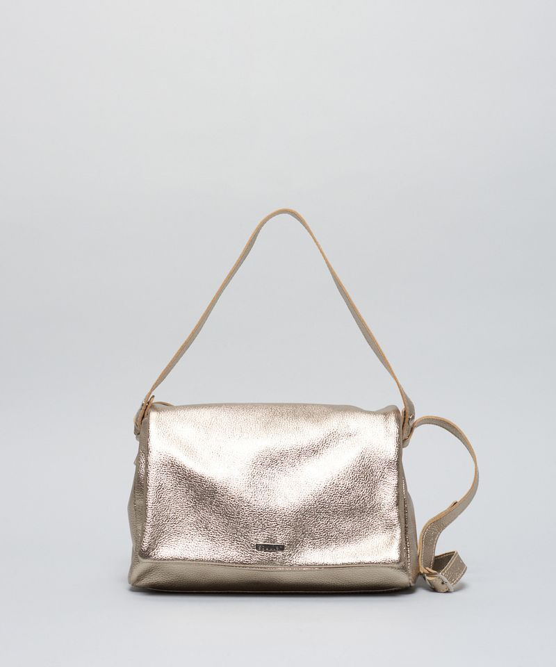 Bolsa m Couro Marina - Prata Velho u - prata velho