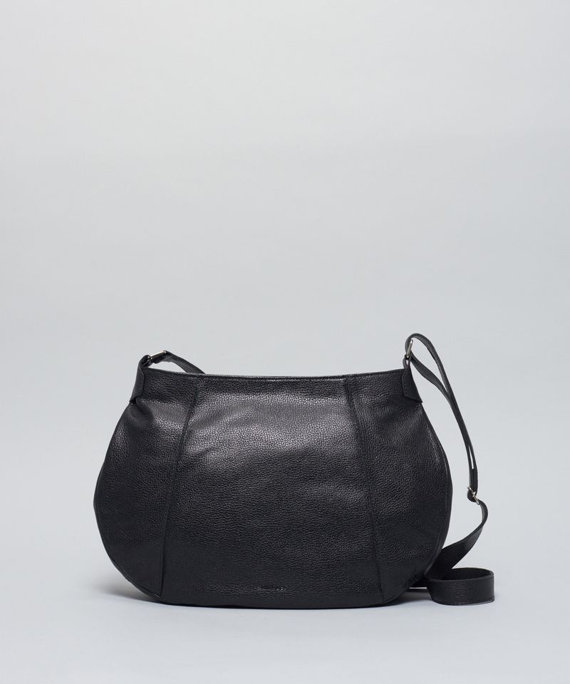 Bolsa g Couro Meia Lua - Preto u - preto