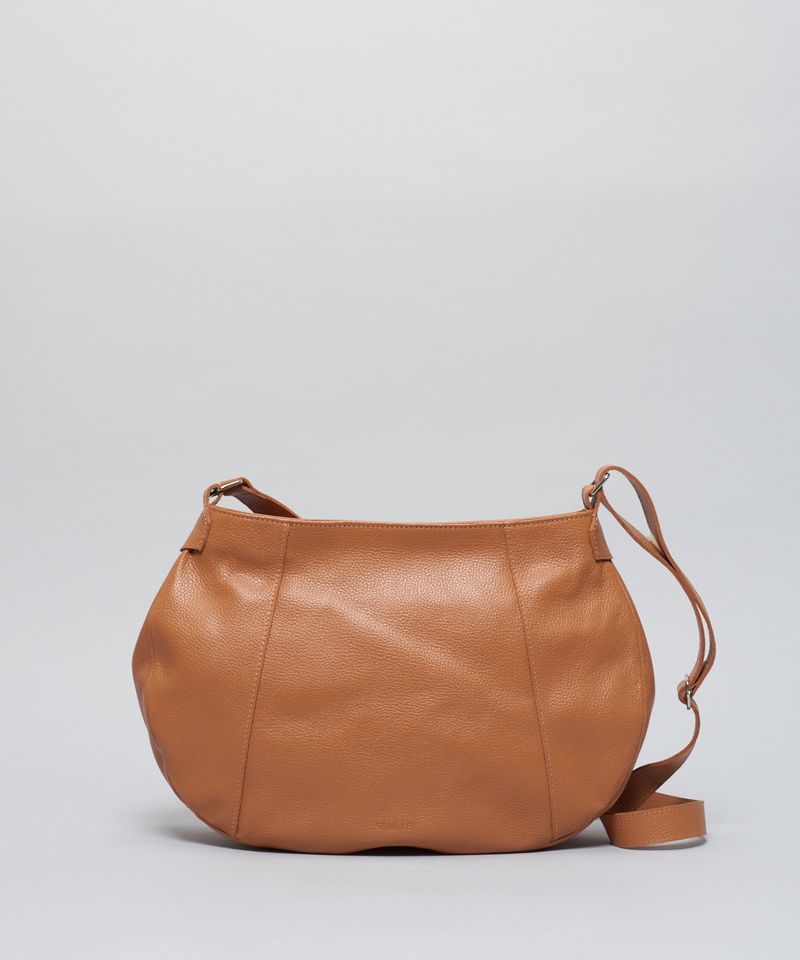 Bolsa g Couro Meia Lua - Caramelo u - caramelo