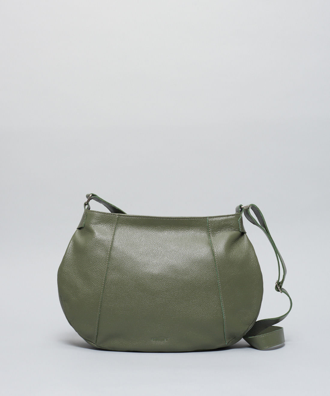 Bolsa g Couro Meia Lua - Verde Militar