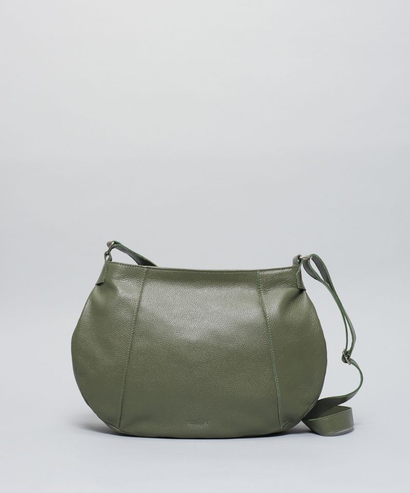 Bolsa g Couro Meia Lua - Verde Militar u - verde militar