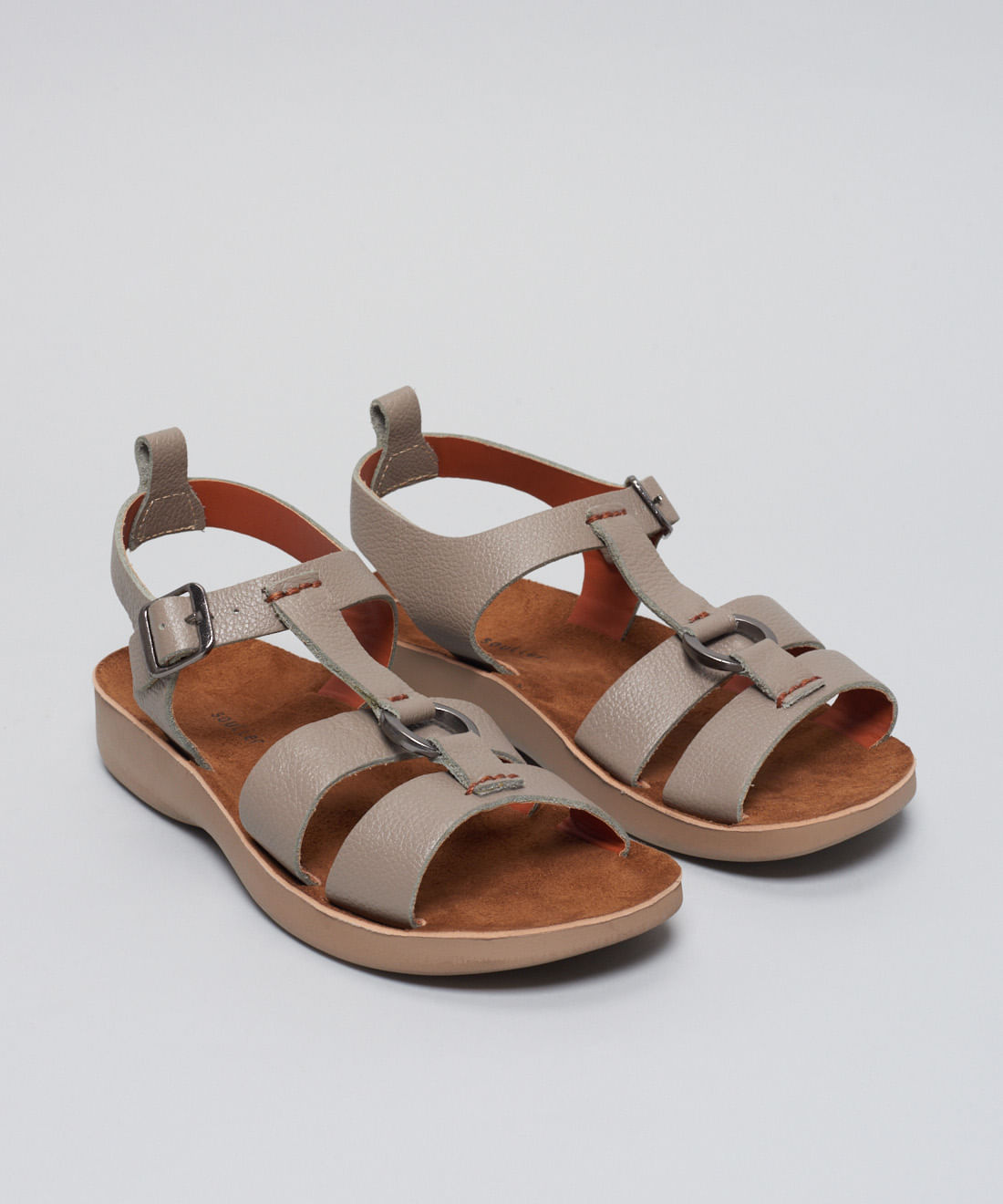 Rasteira Couro Argola - Cinza - Imagem 2