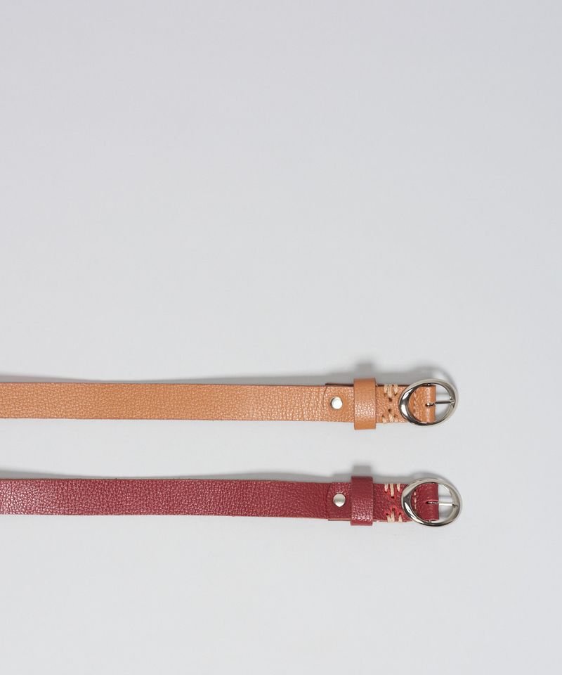 Kit Cinto Couro Soul - Merlot/Caramelo m - merlot/caramelo
