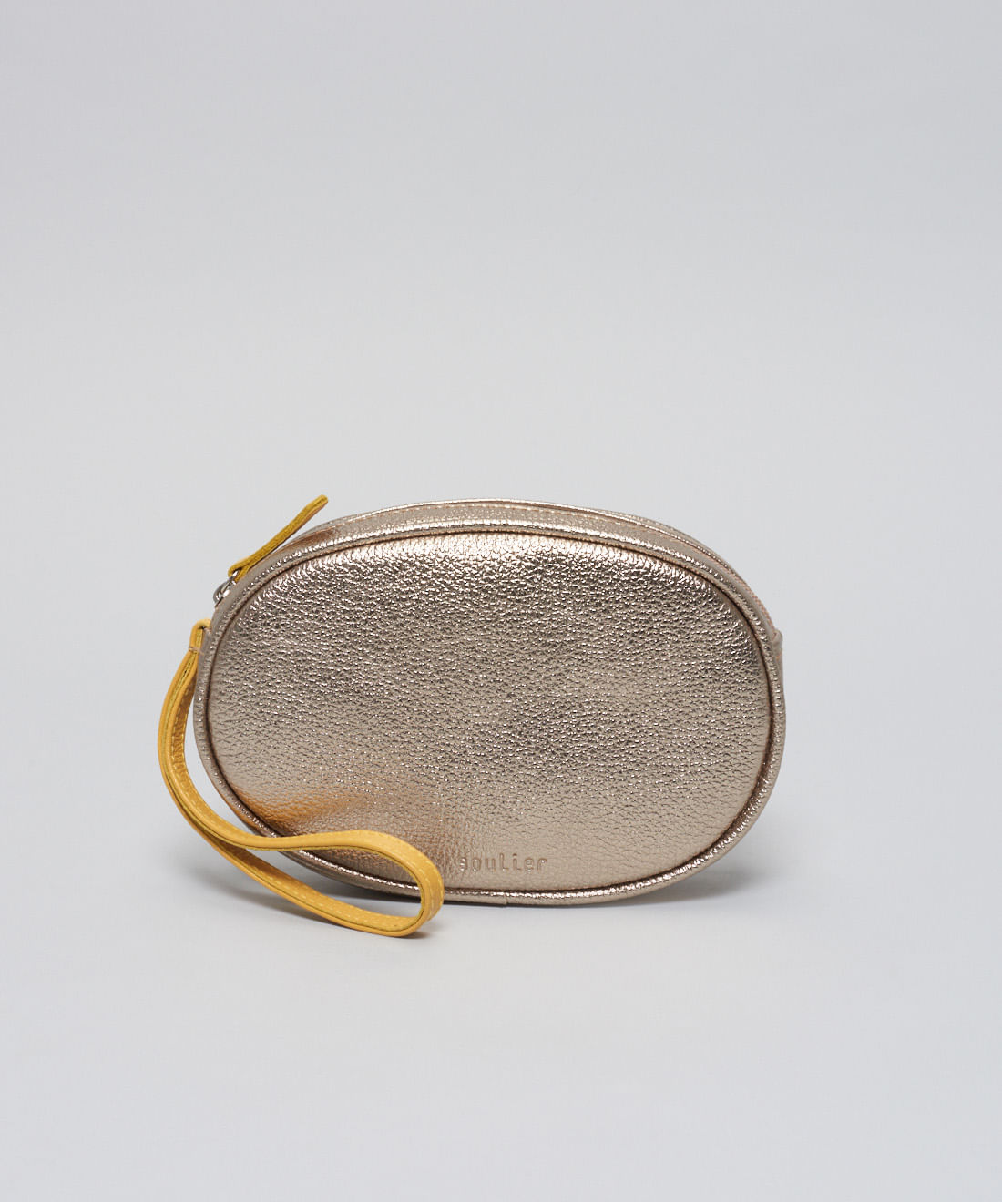 Case Oval Couro Capanga - Prata Velho