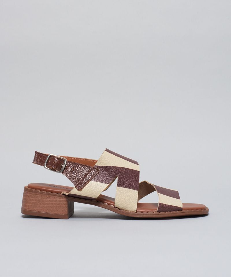 Sandalia Media Listra Bold - Listra Chocolate 37 - listra chocolate